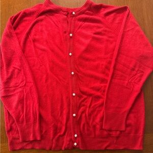 Elegant Red Women's Cardigan